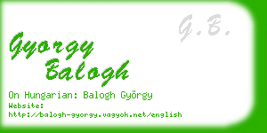 gyorgy balogh business card
