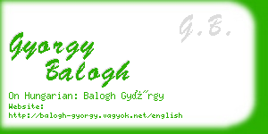 gyorgy balogh business card